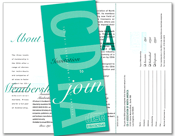 CDIA Membership Brochure Cover shown over Inside Spread with Reply Card